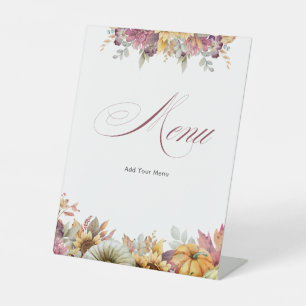 Signe De Table Menu de la réception de mariage Tomber en amour
