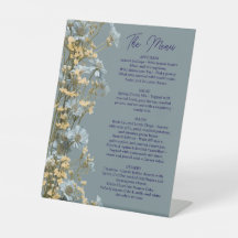 Menu de mariage floral, Menu minimaliste, Élégant