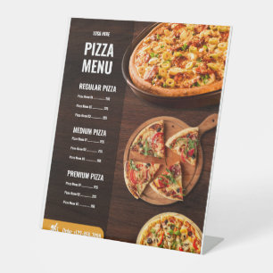 Signe De Table Menu de pizza éditable pizzeria Menu de restaurant