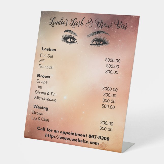 Signe De Table Menu des services de piédestal pour les affaires d (Recto)