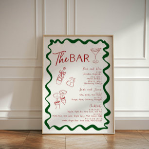 Signe De Table Menu du bar de mariage italien C'est l'amour Cockt