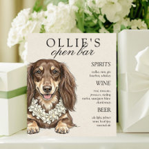 Menu du bar de mariage Tropical Dachshund