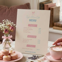 Menu du Café Coquette Décoration de Boulangerie Ro