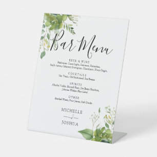 Signe De Table Menu du Mariage Floral de verdure