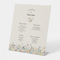 Menu Fleur sauvage simple Fern Beige Mariage Boiss