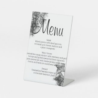 Signe De Table Menu Fumée noire