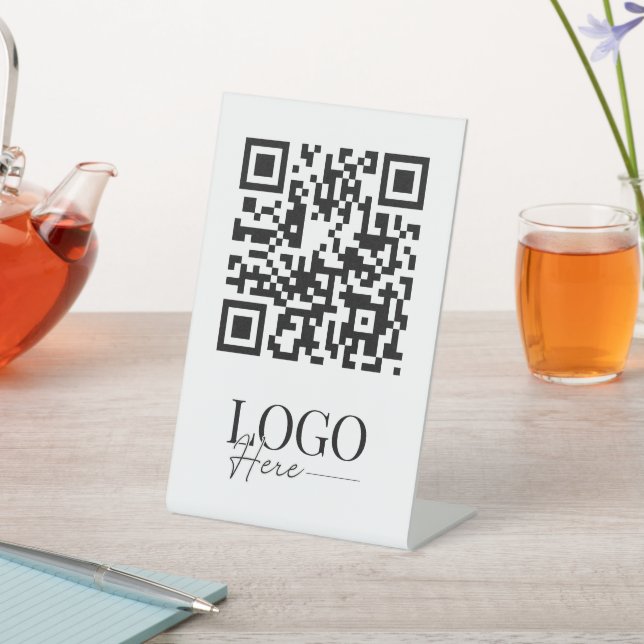 Signe De Table Menu Logo QR Code business Moderne Minimal Simple (In SItu)