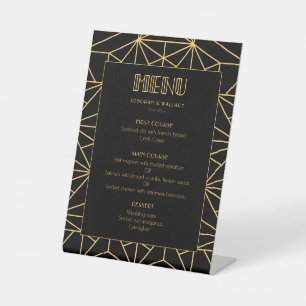 Signe De Table Menu mariage géométrique art déco des années 1920 