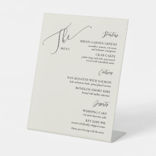 Signe De Table Menu Mariage officiel Élégant noir os