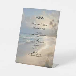 Signe De Table Menu Mariage plage
