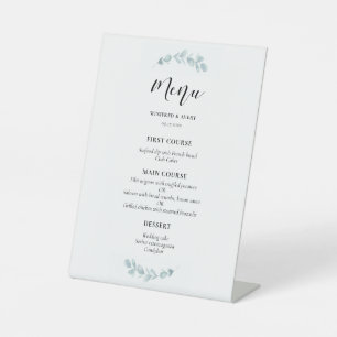 Signe De Table Menu minimaliste mariage aquarelle