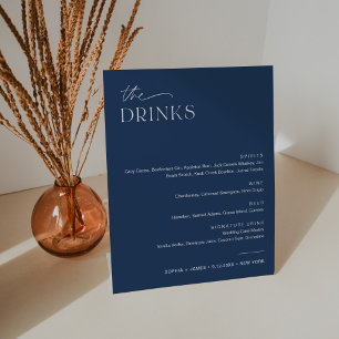 Signe De Table Menu NEVE Marine Mariage Drink Bar