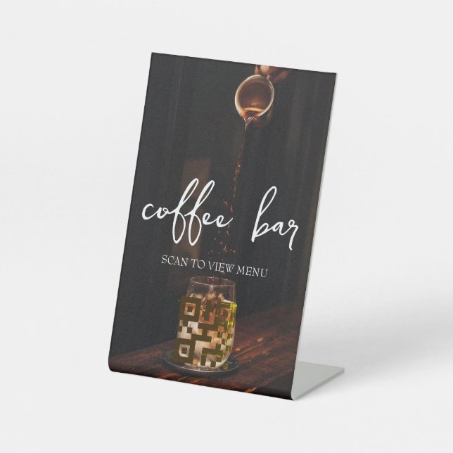 Signe De Table Menu numérique QR Code (Recto)