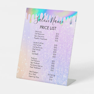 Signe De Table Menu Prix Holographique Rainbow moderne
