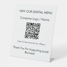 Menu QR Code numérique minimaliste moderne pour re