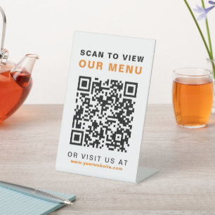 Signe De Table Menu QR Code Restaurant Café