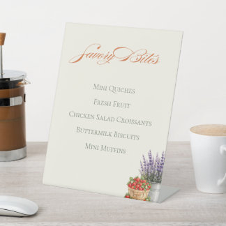 Signe De Table Menu Salé Marché Fermier Aquarelle