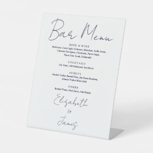 Signe De Table Menu simple et élégant de barre de script bleu mar