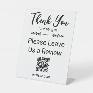 Signe De Table Merci de Votre Visite Suivez-Nous sur les Réseaux