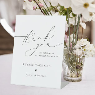 Signe De Table Merci script mariage faveurs s'il vous plaît prend