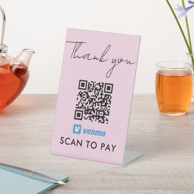 Signe De Table Merci Venmo Paiement QR Code numérisation pour pay (In SItu)