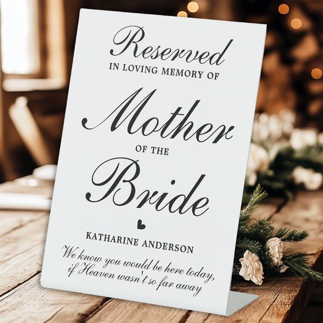 Signe De Table Mère de l'épouse Réservé Siège Mariage commémorati (Créateur téléchargé)