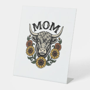Signe De Table Mère Vache Highland Tournesol Vintage Design Weste