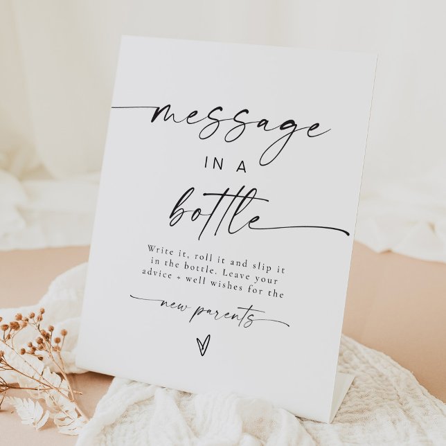 Signe De Table Message dans un Baby shower de bouteilles (Créateur téléchargé)