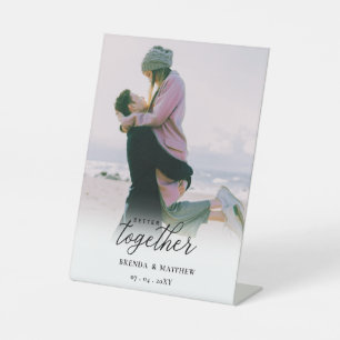 Signe De Table Mieux Ensemble Script Photo Enregistrer La Date