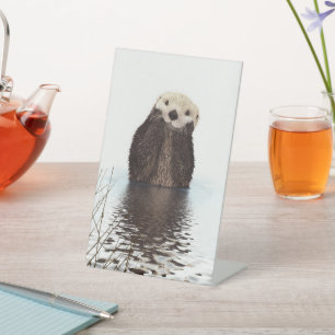 Signe De Table Mignonne adorable loutre duveteuse animal