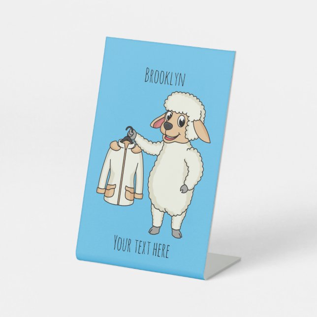 Signe De Table Mignonne brebis avec blouson (Recto)