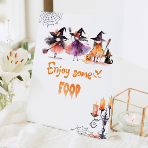 Signe De Table Mignonne Dégustez un peu de nourriture Sorcières C