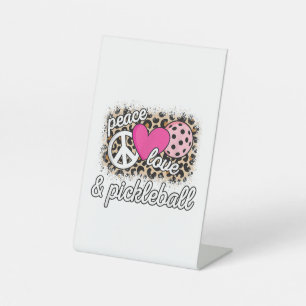 Signe De Table Mignonne Peace Love Pickleball Player Funny Pickle