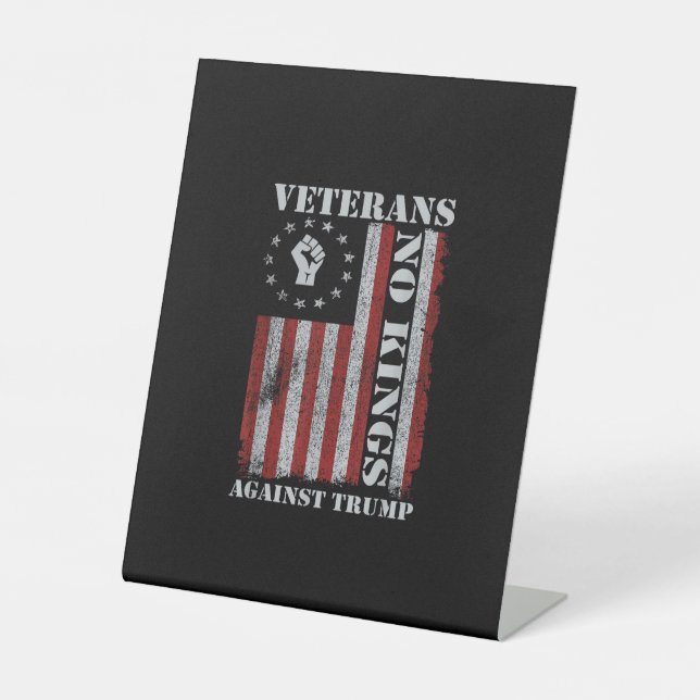 Signe De Table Military Veterans Protest Flag Patriotic Freedom (Recto)