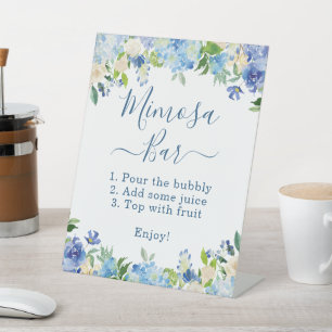 Signe De Table Mimosa Bar Elegant Blue Hydrangea Floral