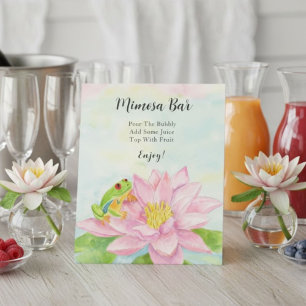 Signe De Table Mimosa Mariage Rose Nénuphar & Grenouille Arbre