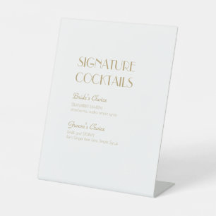 Signe De Table Mini Gold Modern Deco Mariage Cocktail menu