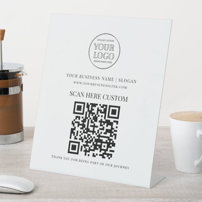 Signe De Table Minimal Business Logo Scan QR CODE (In SItu)