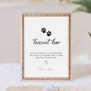 Signe De Table Minimaliste chien animal traité Favoriser Biscuit 