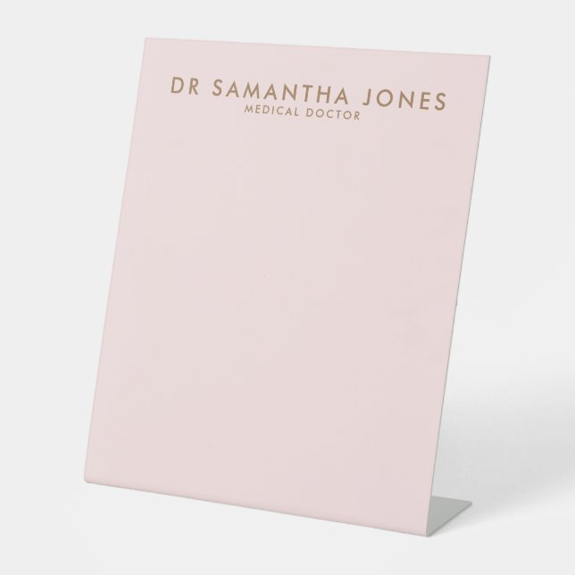 Signe De Table Minimaliste Moderne Docteur Professionnel Rose (Recto)