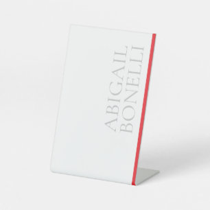 Signe De Table Minimaliste professionnel moderne gras gris rouge