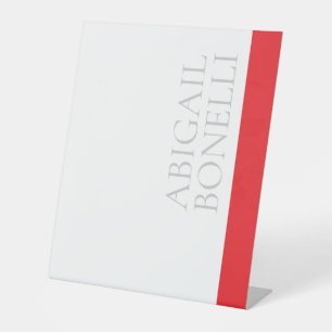 Signe De Table Minimaliste professionnel moderne gras gris rouge