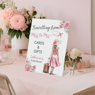 Signe De Table Mlle À Mme Travel Fête des mariées Rosée Bow