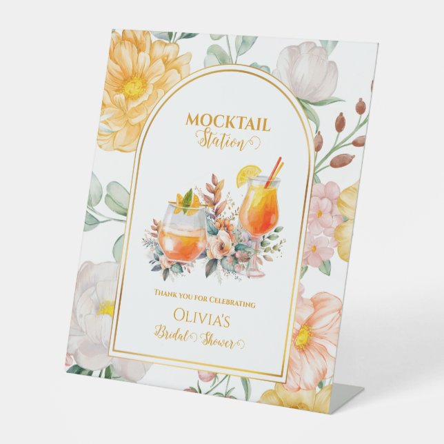 Signe De Table Mocktail Station Floral Bridal Shower Drink Bar (Recto)