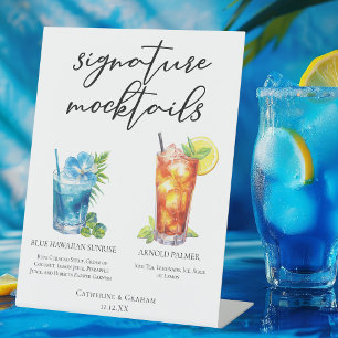 Signe De Table Mocktails d'été Blue Hawaiian Arnold Palmer