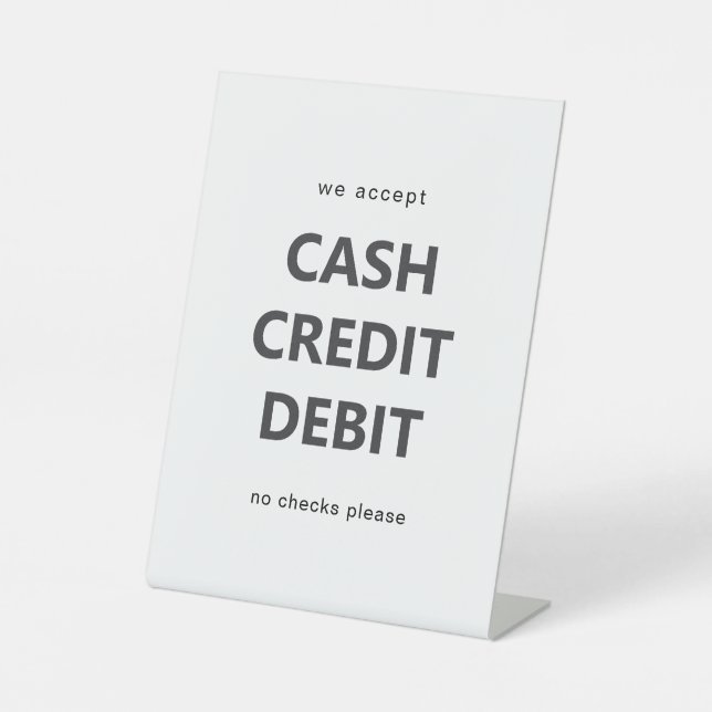 Signe De Table Mode de paiement Professionnel Moderne (Recto)