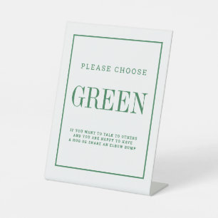Signe De Table Mode d'enseignement du mariage vert de couleur de 