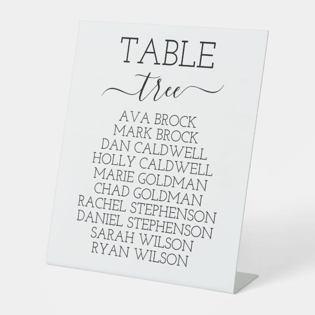Signe De Table Modèle de carte de Mariage moderne ADELLA, (Recto)