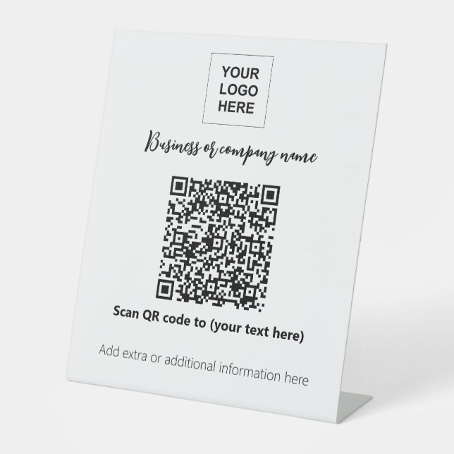 Signe De Table Modèle de tablette professionnelle de code QR (Recto)