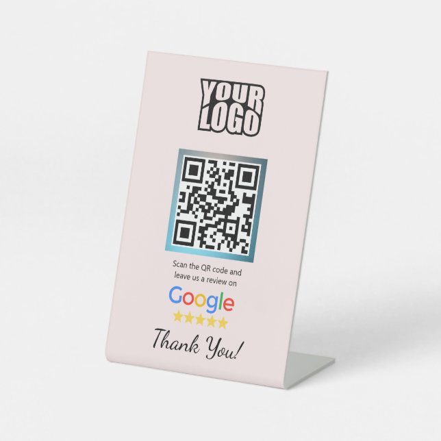 Signe De Table Modèle du socle de socle du compteur Google Review (Recto)